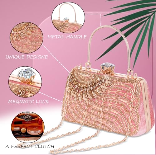 Image of SEA MOUNT Handicraft Hand Embroidered Box Clutch sling Bag Purse for Bridal, Casual, Wedding Bag for Women & Girls