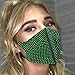 BELICEY St Patricks Day Glitter Green Crystal Rhinestone Face Cover Irish Festival Sparkly Greens Rhinestones Face Macks For Women Fashionable Masquerade Shiny Diamond Cloth Face bandana for Girls