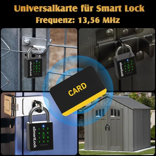 Anweller RFID Karte, Schwarz mit Gelber Beschriftung, 13.56Hz Zugangskarte, 5 Stück Set mit Schlüsselband, Sicherheitskarte für Zugangskontrolle – Bild 5