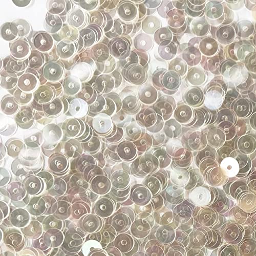 6mm Flat Sequins Clear Pink Warm Hue Super Shiny Crystal Rainbow Iris Medium Hole Made in USA