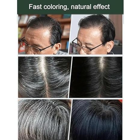 Miniatura 3 de Crema de teñido de frutas negras, tinte natural para el cabello, crema de teñido de frutas negras con peine, unisex (castaño marrón)