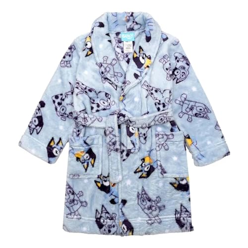 Disney Bluey and Friends Toddler Boy's Blue Soft Fleece Bathrobe, Character Robe, Sizes 2T-5T