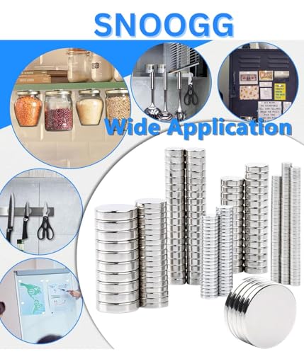 Image of SNOOGG 250-pack of Neodymium Silver 6 x 1.5 mm, Fridge Magnets for Whiteboard, Crafts, DIY, Science, craft, Office, Industrial, projects (Not use for Age under 14 Years)