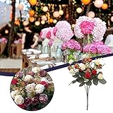 💐 Material: Seide (echte Berührung) Blumen und Blätter; Metalldraht als Skelett wird von Kunststoff umwickelt. langer Stiel kann getrimmt oder gebogen werden, ungiftige Farbe wird nicht im Laufe der Zeit verblassen, perfekte Wahl für Pollen allergische Menschen.