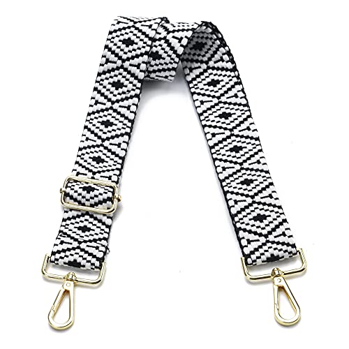 Image of Purse Strap Gold Hardware Replacement Crossbody Bag Strap, Wide Adjustable Shoulder Strap