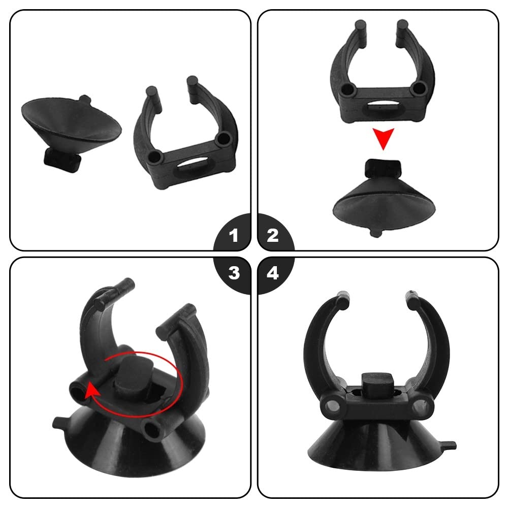 DONGKER 10 PCS Ventouses Chauffantes pour Aquarium, Lampe de Plongée Ventouse Gel de Silice Ventouse avec Clips pour Fish Tank