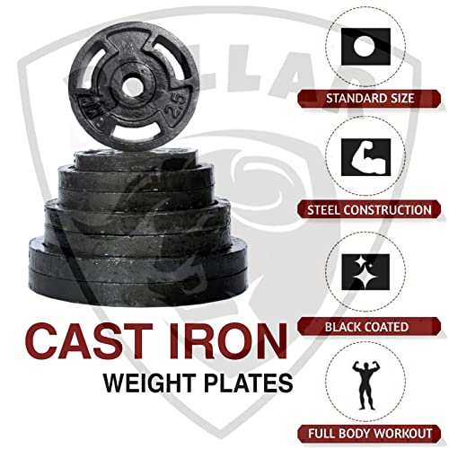 Image of BULLAR Home Gym Set 8kg to 70kg with ez /curl /Straight /Pair of Dumbbell rods, Customize Your own Exercise Set with Workout Accessories (Starnut Dumbbell Rods, Cast Iron, 30 KG)