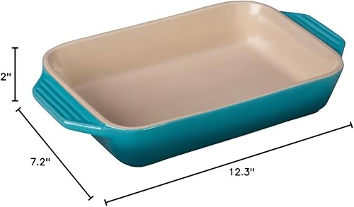 Miniatura 3 de Le Creuset Plato rectangular de gres, 1.8 cuartos de galón (10.5" x 7"), Caribbean