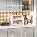 STDDRE Bread Box for Kitchen Countertop Bin Double Layer Bread Box Storage Container Extra Large Capacity Farmhouse with Diamond Pattern Windows (White, Large)