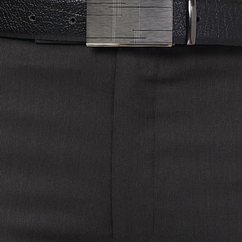 Image of Raymond Men's Mid Rise Slim Fit Structure Pattern Polyester Blend Pleated Formal Trouser
