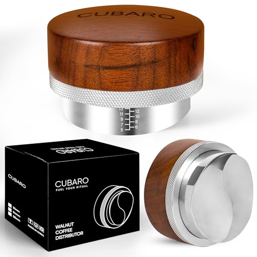 Catálogo de Cubared . 39 Distribuidor de café de nogal de 54 mm de profundidad ajustable, nivelador de café de acero inoxidable, compatible con máquinas de espresso Breville (plata)