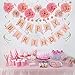 LITAUS Rose Gold Birthday Decorations Kit - 20-Pc Set with Pre-Strung Happy Birthday Banner, Tissue Paper, Garland & Swirls | Rose Gold Party Supplies for Women Girls Baby Shower
