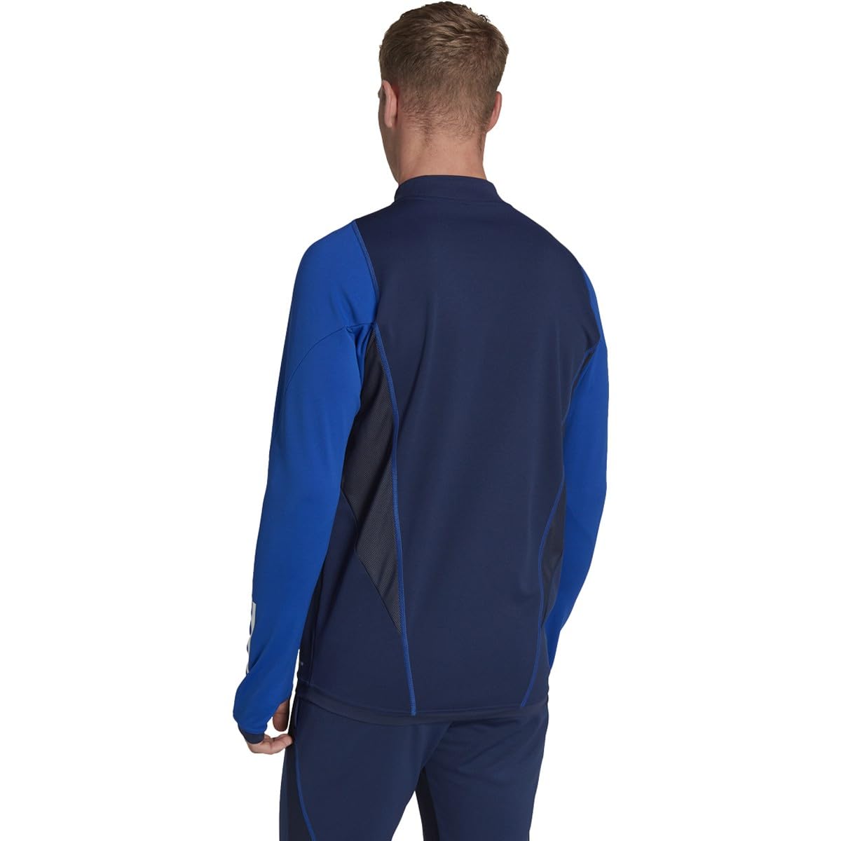 adidas Mens Tiro23 Long Sleeve Quarter Zip Soccer Cleats Moisture Wicking - Blue - Size S