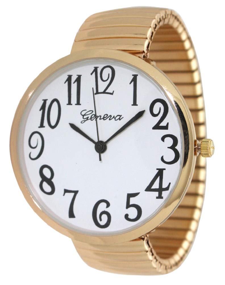 Artist UnknownGeneva Super Large Stretch Watch Clear Number Easy Read (Gold)