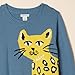 Amazon Essentials Girls' Pullover Crewneck Sweater, Blue Cat, Large