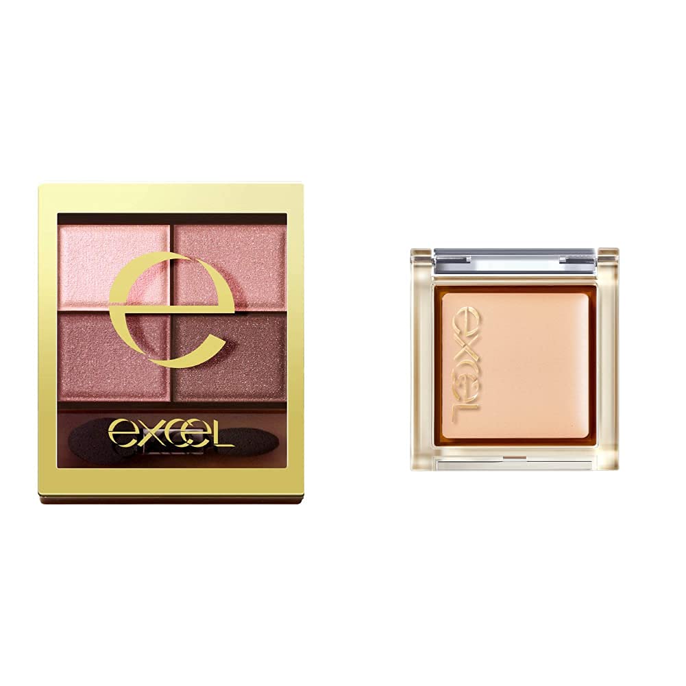 Excel Skinny Rich Eyeshadow SR10 Peony Brown + Fit Eye Base Set Japan