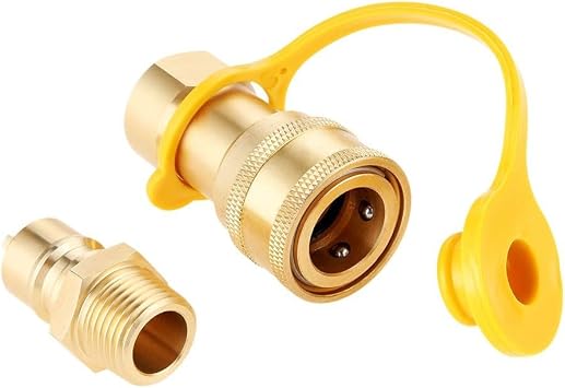 Zilimontt Male Inline Quick Release Fitting Coupling For 1/2 Inch Adapter Bore Butane/Propane Gas Hose perfect For Gas BBQ Patio Heater,Camping Gas Cookers