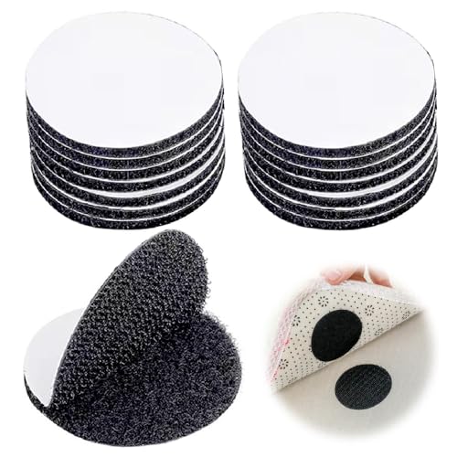 15 Pairs Sticky Back Velcro Black Heavy Duty Hook and Loop Dots Self Adhesive Reusable Velcro Tape 50mm Round Sticky Pads for Mats Carpets Photo Craft DIY Projects