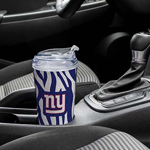 Image of Rico Industries NFL Football Glitter 24oz Acrylic Glitter Tumbler with Hinged Lid, Officially Licensed Double Wall Tumbler with Straw