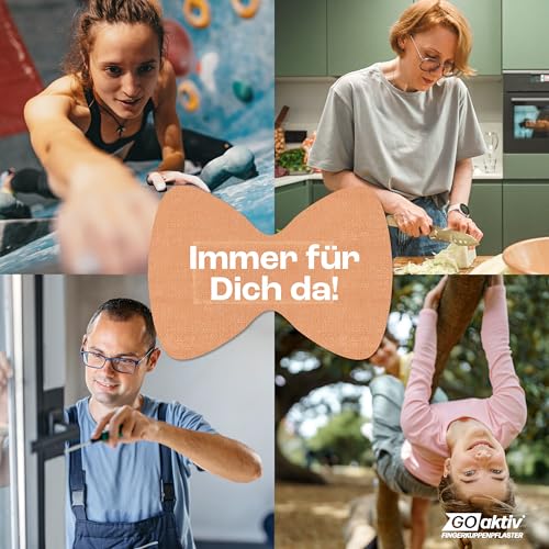 GOaktiv® Fingerkuppenpflaster – Fingerpflaster & Zehenpflaster für Fingerschutz bei Verletzung – elastisch, hautfreundlich, schützt empfindliche Hautpartien bei Bewegung im Alltag & Sport - 50Stk