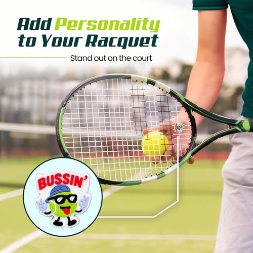 TRESSIS Tennis Racket Dampener - Cute Fun Designs - Vibration & Noise-Reducing Tennis Shock Absorber for Racquets - Secure, Easy-Install Accessories for Players of All Levels - Thumbnail 2