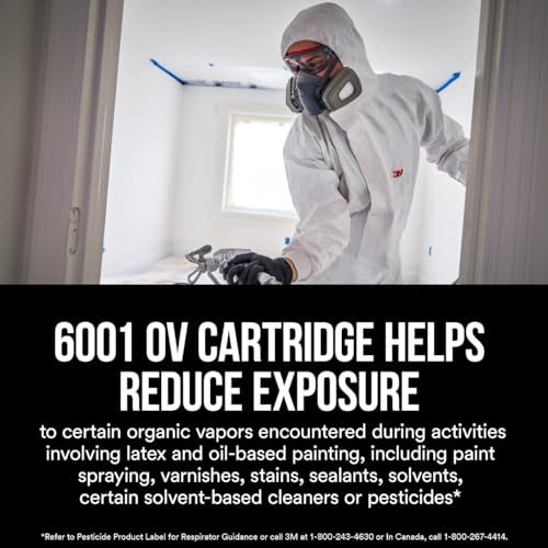 3M Performance Organic Vapor Replacement Cartridges, 1 Pair, Use With Any 3M Bayonet Mount Respirator, For Vapors From Certain Paint Spraying, Adhesives, Sealants, Solvents & Pesticides (6001P1-DC) - image 3