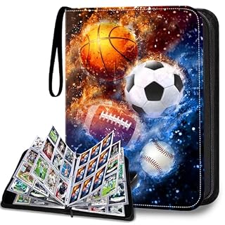 9 Pocket Zip Sports Card Binder Album Holds 900 Baseball Trading Cards | Sports Card Book Holder with PU Cover & Removable Sleeves. Fits TCG, MTG & Sports Cards For Collectible Storage & Display