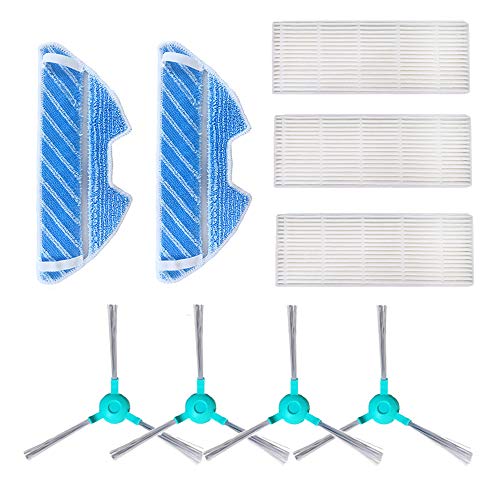 iAmoy Repuestos de Reemplazo Compatible Conga 1290 Conga 1390 Robot Aspirador,3 * Filtro + 4 * Cepillo Lateral + 2 * Paño de Limpieza
