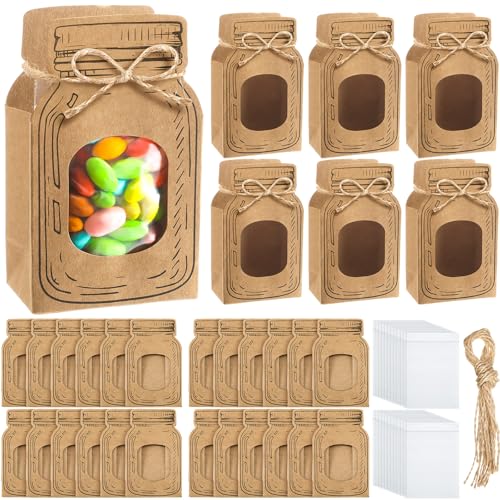 Boîtes cadeaux en papier avec fenêtre et corde pour petits présents de fête | Yexiya