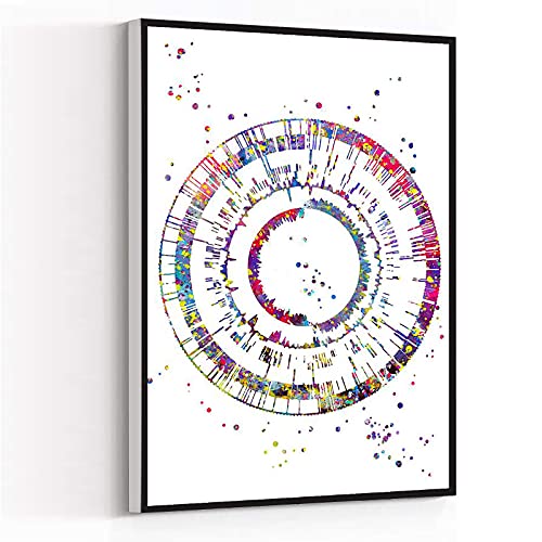 canvas wall art for kids,room decorations for women,Genomics,science,science art,DNA,DNA print,watercolor dna,watercolor print,biology,microbiology,genetics,genome,40x60cm Framed Modern Canvas
