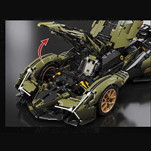HYZH Technik Bausteine Auto Bausatz, 2527 Klemmbausteine 1:8 Technik Sportwagen Konstruktionsspielzeug Kompatibel mit… – Bild 8