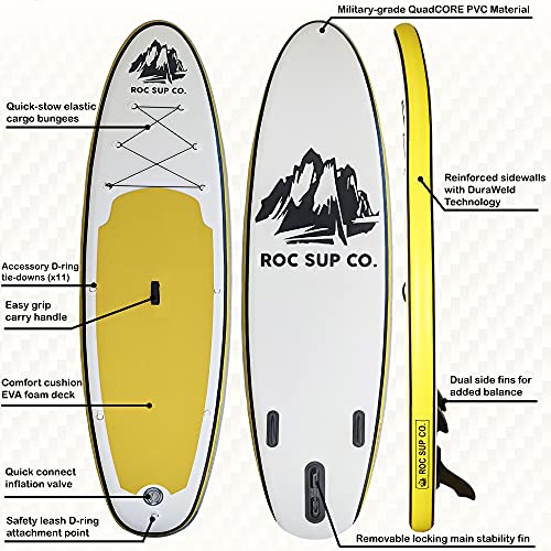 image for Roc Inflatable Stand Up Paddle Board with Premium sup Accessories & Ba