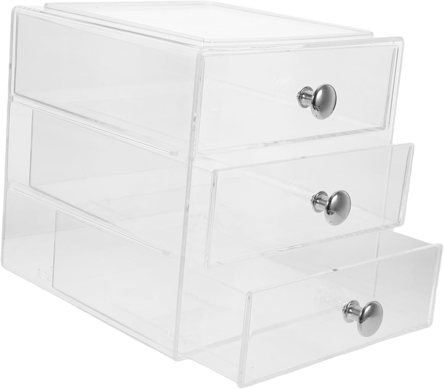 Vaguelly Organizer Drawers Storage Box 3-Layer Desktop Storage Acrylic Cosmetic Box Smooth Drawers