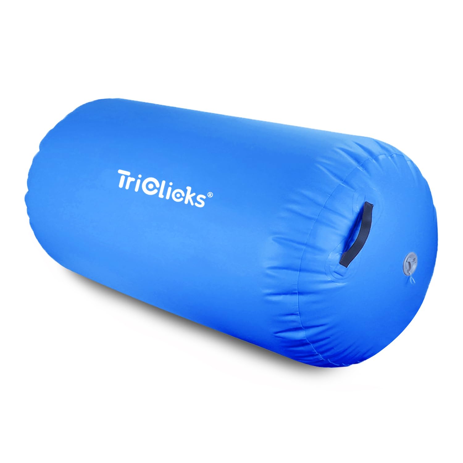 Triclicks Inflatable Air Roller Gymnastics Mats 4 Sizes 80/100/120 cm Air Roll Air Barrel Gymnastics Mat Tumbling Mat Fitness Exercise Training Roller for Home Use & Gym (Blue, 120x75cm)