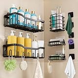 Organizador De Baño,kit de 10 estante para baños Acero inoxidable,repisas baño Sin perforación,con estante de...