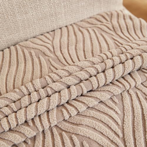 Image of HOMETHREADS Elastic Jacquard Chair Cover - Stretchable, Removable & Washable Short Dining Chair Slipcover | Durable Seat Protector for Kitchen, Dining Room & Banquet Chairs (Beige, Pack of 1)
