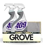 Formula 409 Stone/Steel Cleaner Spray 32 oz Bundle with Microfiber Cloth - Streak-Free Shine for Stainless Steel, Marble, Granite, and Stone Surfaces - pH-Balanced and Non-Abrasive - (3 Items)
