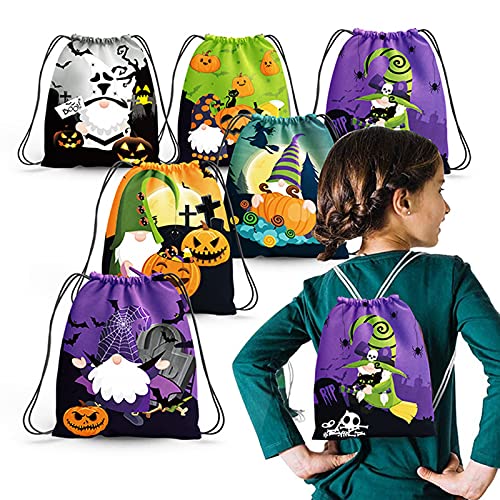 6 Bolsas Golosinas Halloween,Bolsas De Truco O Trato Bolsas,Mochila con cordón para Halloween,bolsas de dulces de Halloween,Bolsas Halloween Bolsas Dulces para gimnasio,playa,viajes,camping Cover