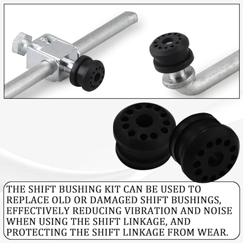 UZZH 2PCS Transfer Case Shift Linkage Bushing with 2 E-clips, Shifter Linkage Control Lever Bushing Grommet Kit Replacement OEM#68078974AA 68078975AA for Dodge Ram 1500 2500 3500