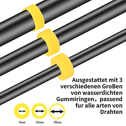 2 Stk. IP68 wasserdichte Anschlussdose, 2 Wege Außenkabel Verbinder Verteilerdose, schwarze Verlängerungskabel Abzweigdose Kabelverbinder für Kabel Außen Wasserdicht