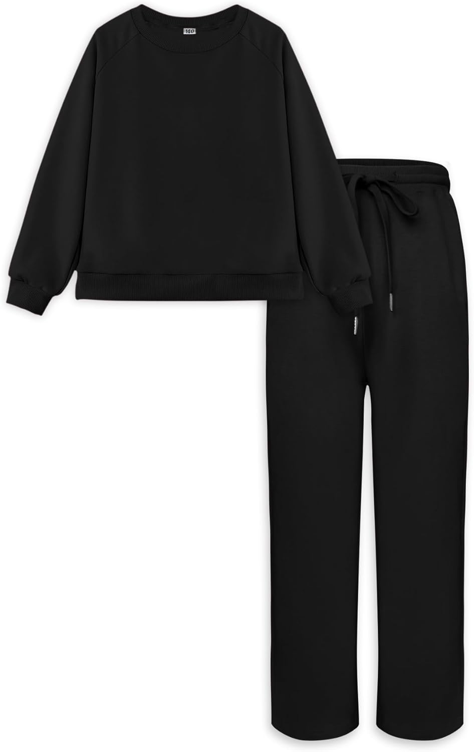 Yesfashion Girls 2 Piece Outfits Raglan Sleeve Sweatshirt and Sweatpants Fashion Tracksuits Sets, 4-13Y - Image 2