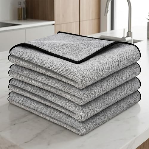 Image of Cutting EDGE 300 GSM Car Microfiber Cloth, Grey, 40x40 cm (Set of 4) | Material: Microfiber, 300 GSM, Medium Size, Ideal for Car, Bike, Glass & Dashboard Cleaning, Soft, Lint-Free & Scratch-Free
