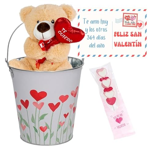 Peluchilandia Regalo Original Mujer y Hombre para San Valentín | Osito de Peluche Corazón y Carta de Amor | Detalle Romántico y Especial para Parejas | Regalos San Valentin Novio y Novia (Beig) Peluchilandia Regalo Original Mujer y Hombre para San Valentín | Osito de Peluche Corazón y Carta de Amor | Detalle Romántico y Especial para Parejas | Regalos San Valentin Novio y Novia (Beig)