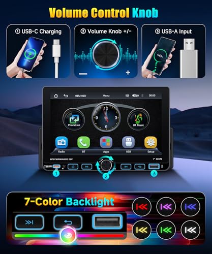 Radio Para Auto Single DIN Pantalla Táctil 7 Pulgadas miniatura 6