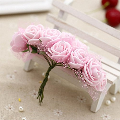 Buy Pink new (144pcs) Multicolor PE Rose Foam Mini artificial silk