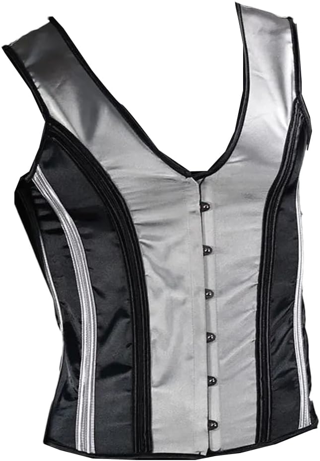Men Corset Vest Shaping Tops Lace Up Back Boned Tight-Fitting Body Shaper Tummy Waist Tops