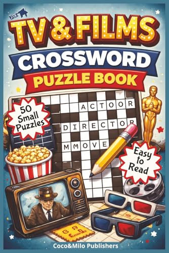 TV Crossword Puzzle Book: TV, Movies & Series Crossword Puzzle Book – 50 Fun Puzzles for Adults & Teens | 100 Pages | 6 x 9 Travel Size | Easy to read image 2