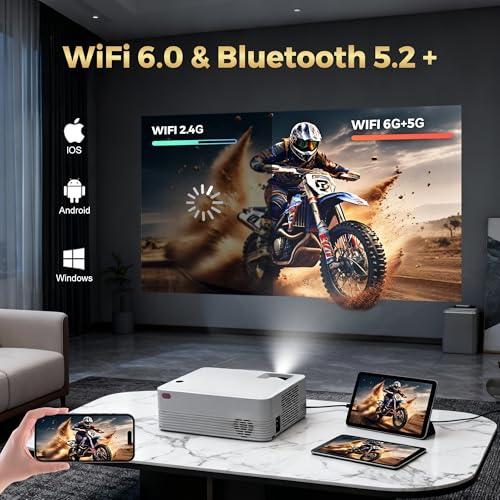Image of 1080P Mini Projector with Real 240 ANSI Lumens, Quiet Cooling Fan, Easy Dust Cleaning Port, Dual USB Inputs and HDMI, Compact Home Cinema Projector