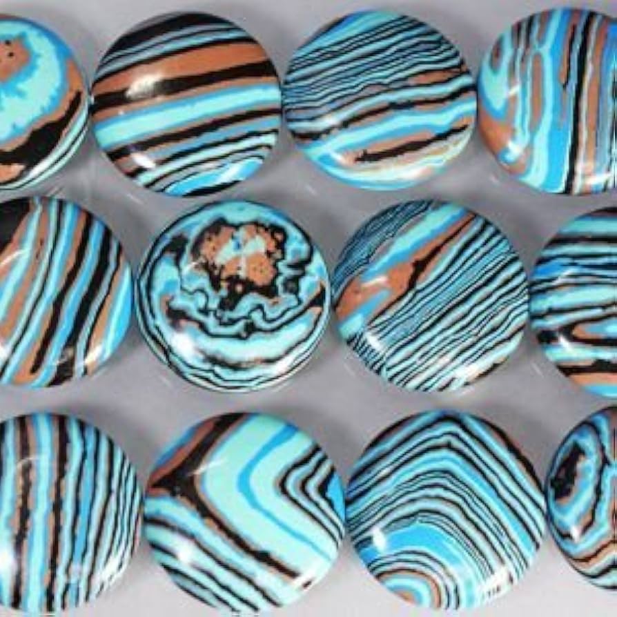 Amazon.co.jp: 天然石 ブルー マラカイト ディスク 縦25mm 厚さ