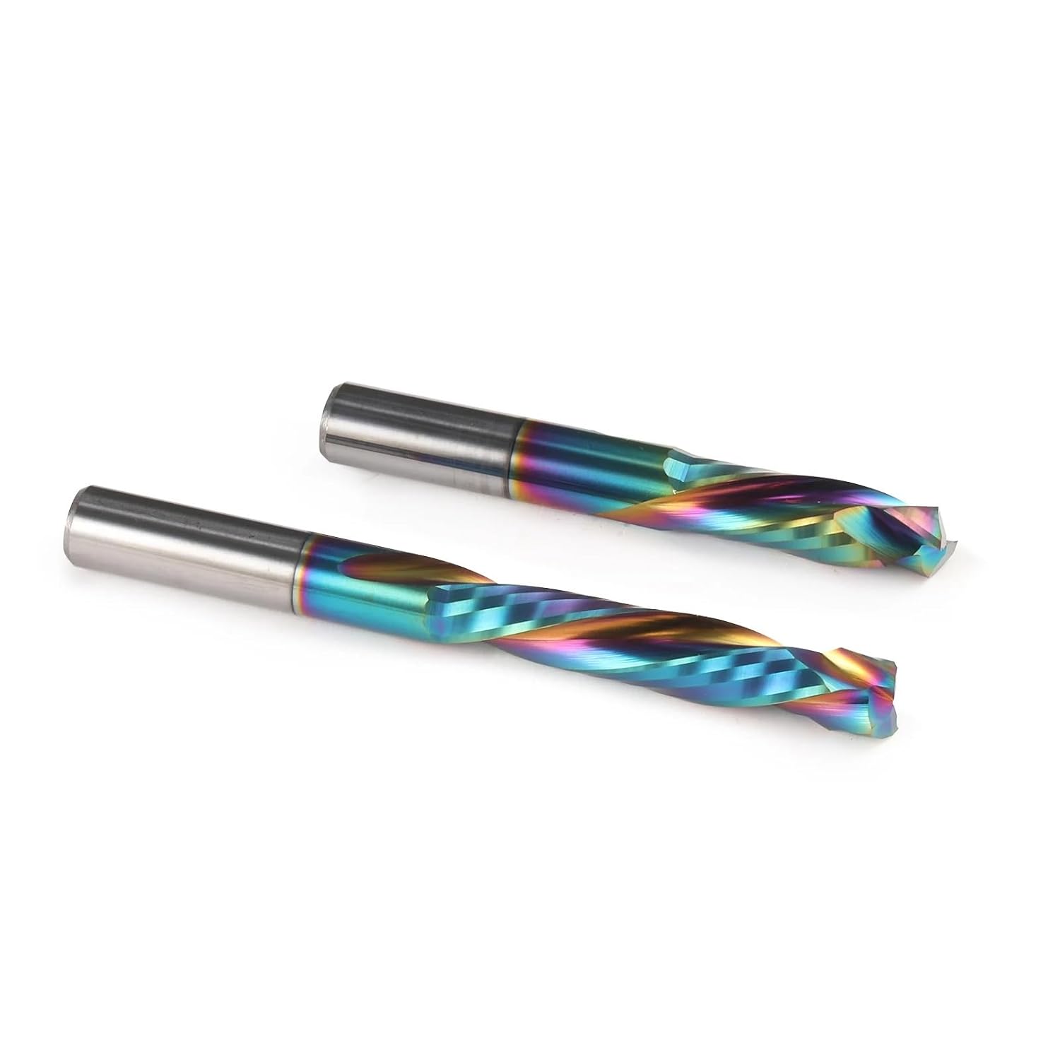 20Pcs 3.175 to 10mm Two Flutes UP Down Cut Coating Milling Cutter Woodwork 2F End Mill(20Pcs 3.175x25x50L)